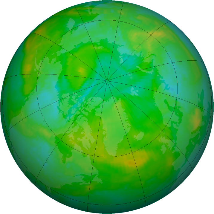 Arctic ozone map for 22 July 2001